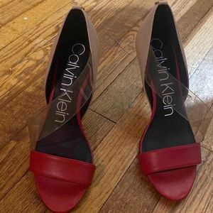 Calvin Klein red sandals